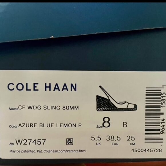 Cole Haan Slingback Wedges, Size 8, New and in the Box - Picture 10 of 10